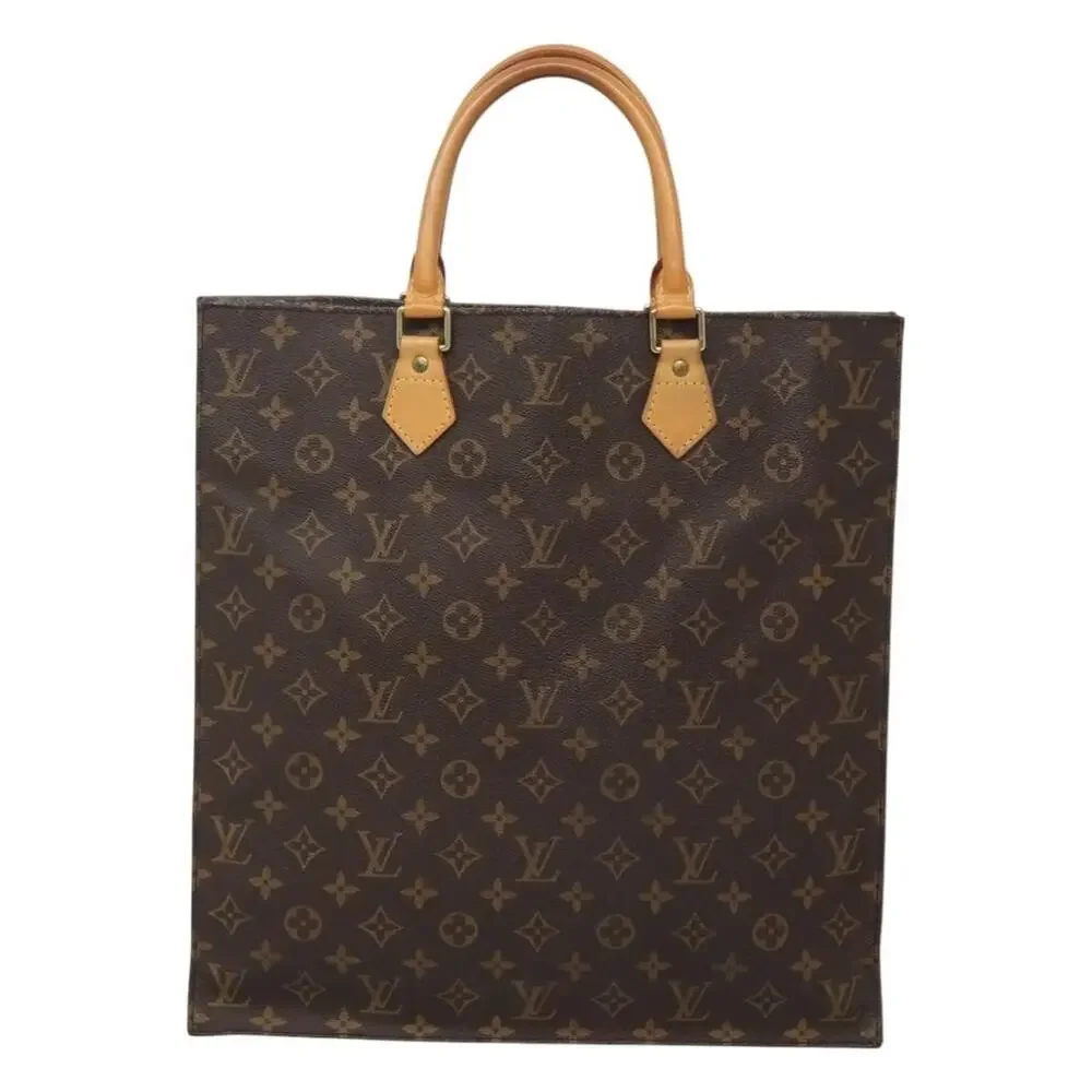 Louis Vuitton Monogram Sac Plat Handbag Brown